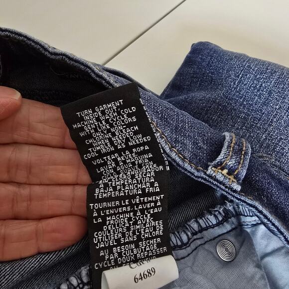 1822 Taylor Denim Cuff Denim Blue Jean Cropped Minimalist Causal Classic Size 8 - Picture 12 of 14